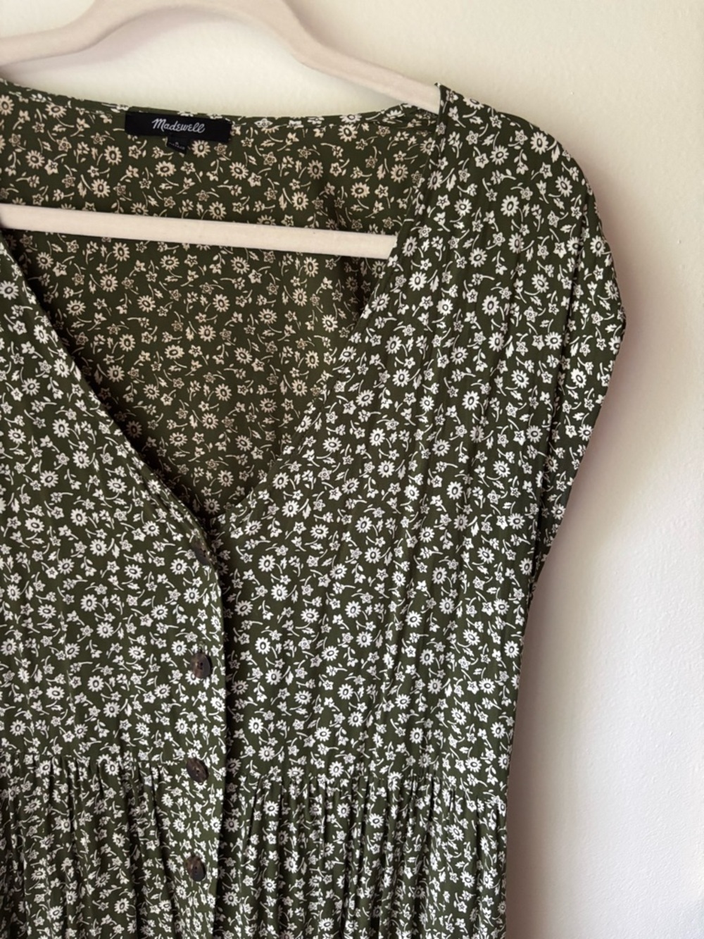 Madewell Olive Green Midi Floral Dress